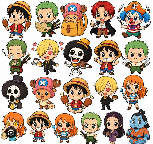 One Piece Chibi Straw Hat Crew & Rivals Sticker Decals