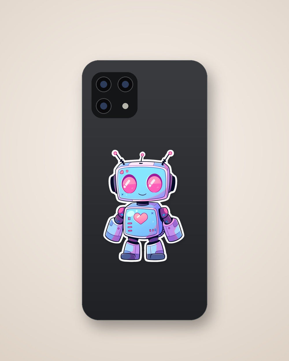 Cute Robot with Heart on Chest Sticker