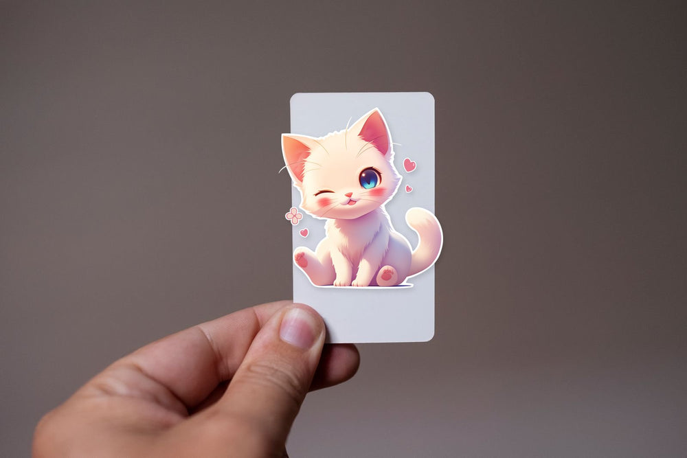 Adorable Kitten Winking Sticker