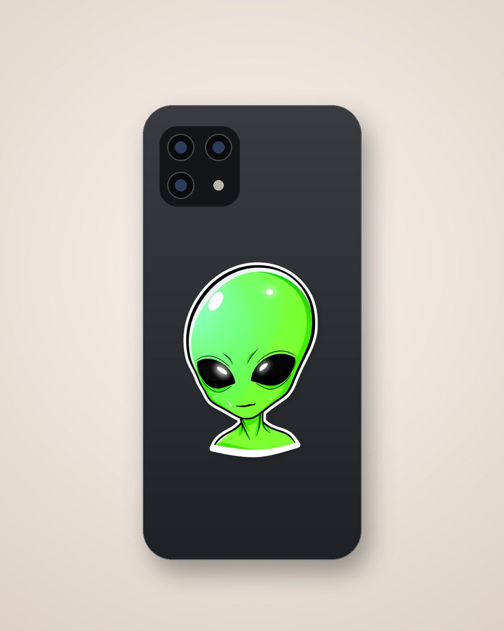 Aesthetic Green Alien Head Sticker