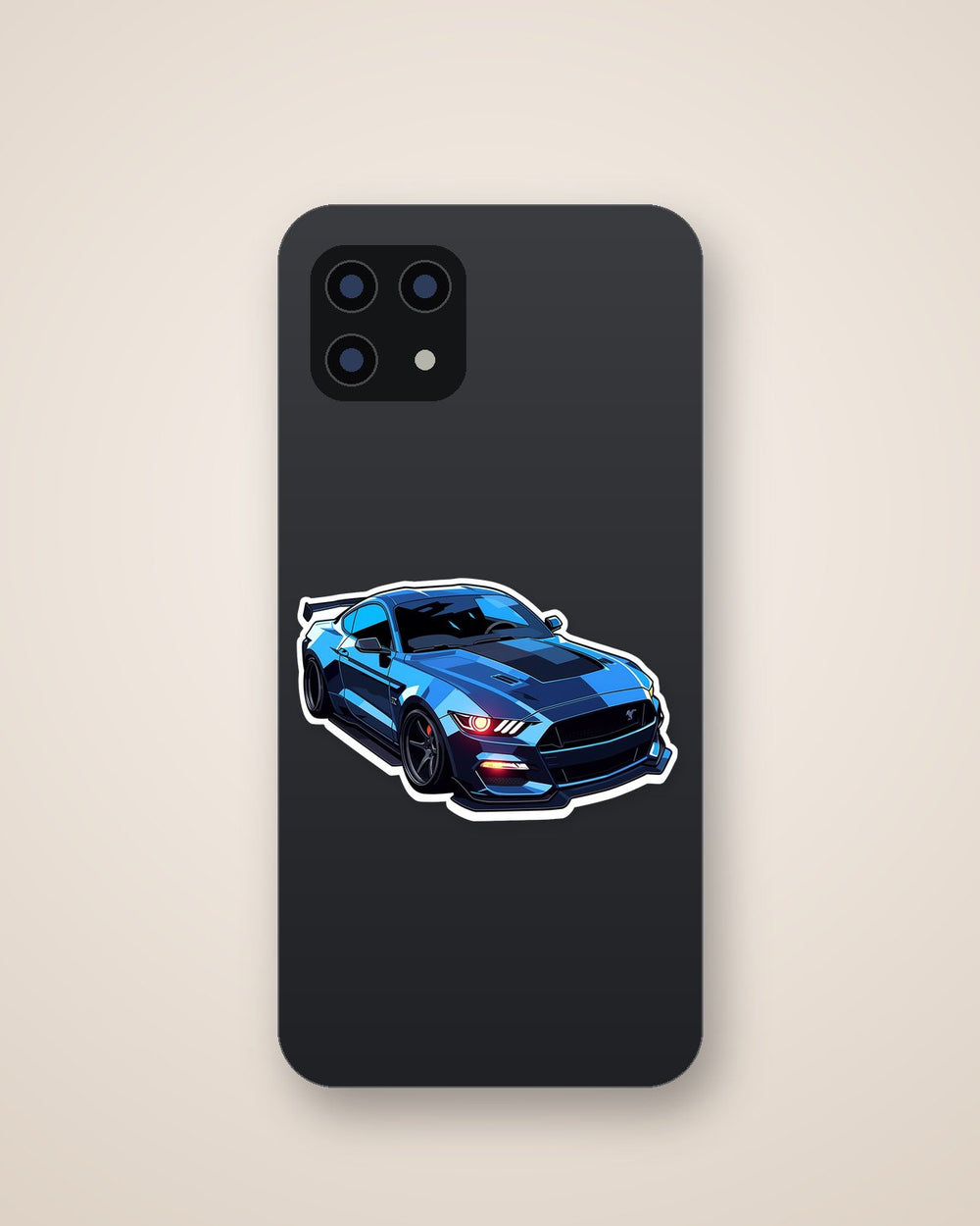 Blue Ford Mustang Sticker