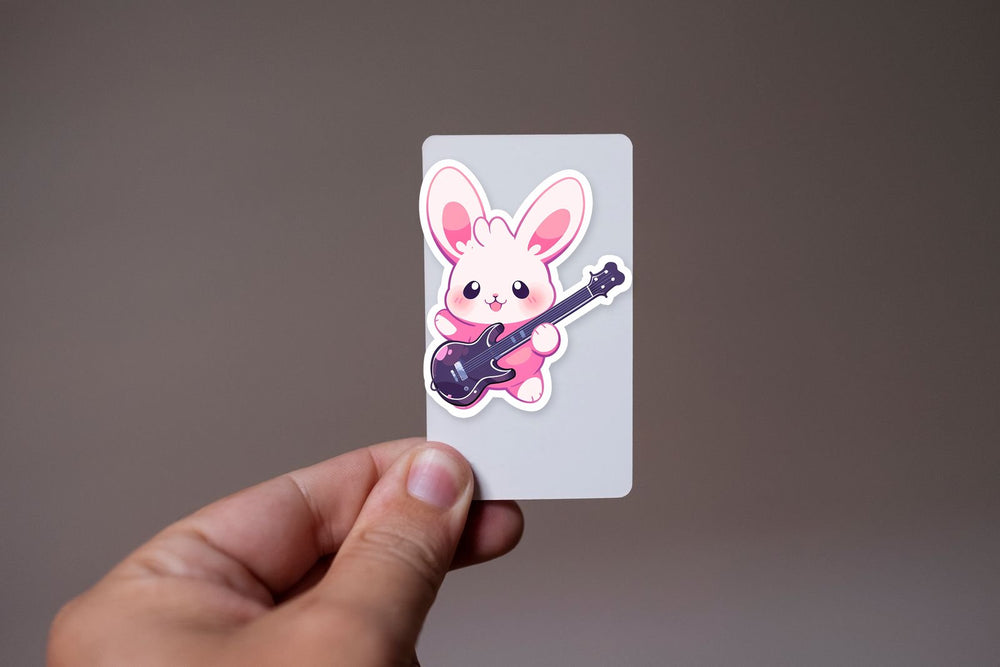 Cute Bunny with a Guitar Sticker