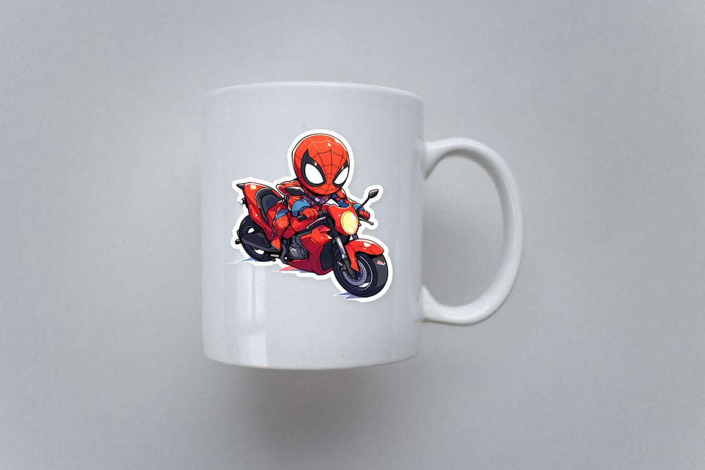 Spider-Man on Motorcycle Marvel Sticker