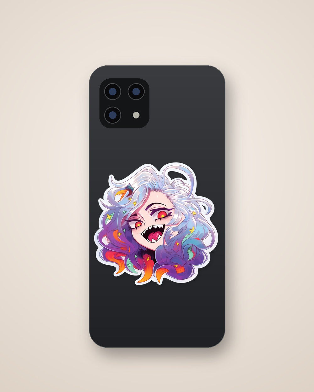 Silver-Haired Moonlit Fanged Maiden Sticker
