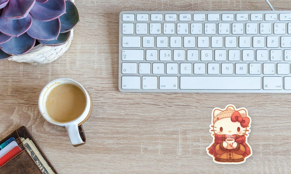 Hello Kitty Cozy Fall Coffee Kawaii Sticker