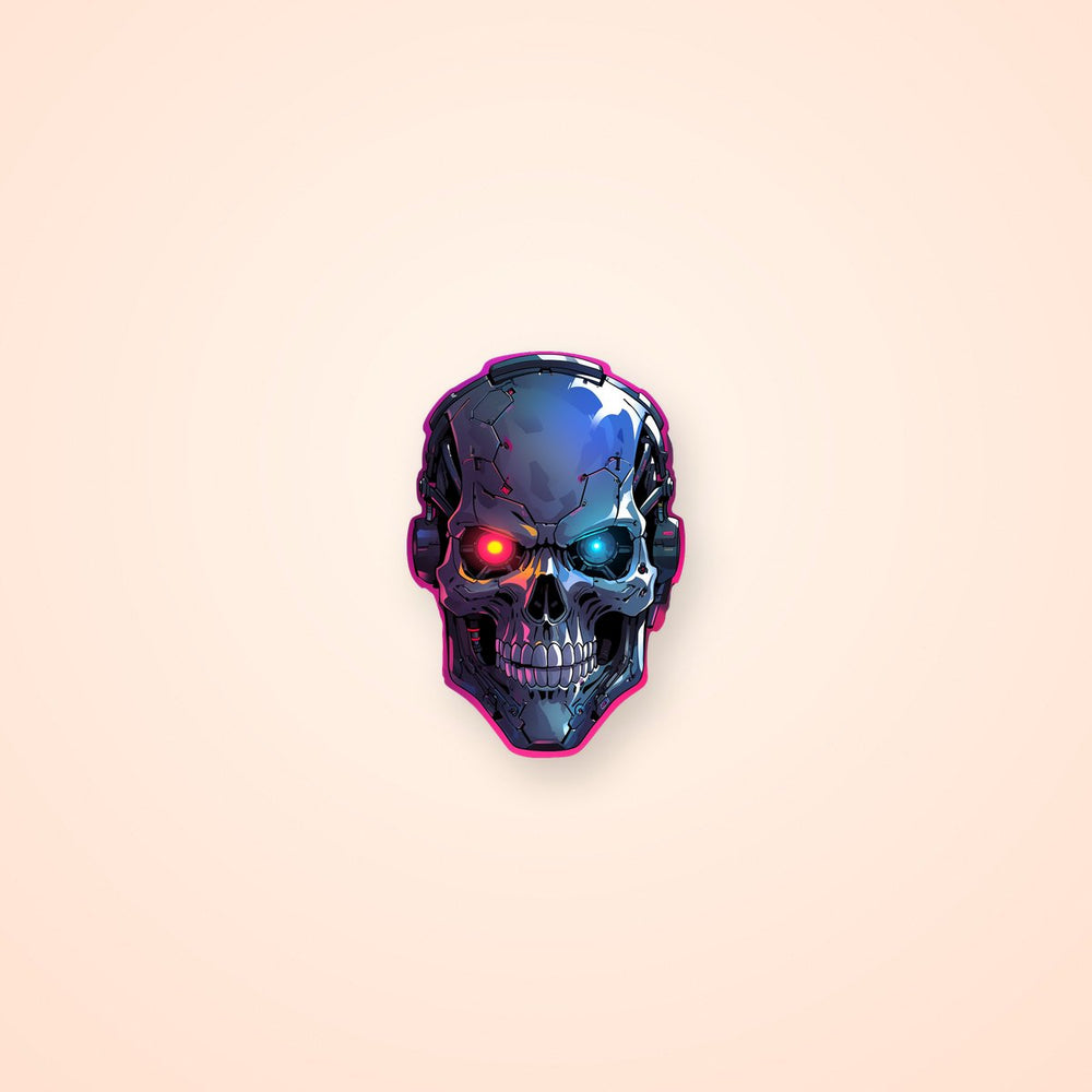 Terminator Skull Pink Stroke Sticker