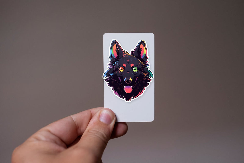 Colorful Funny Dog Head Sticker