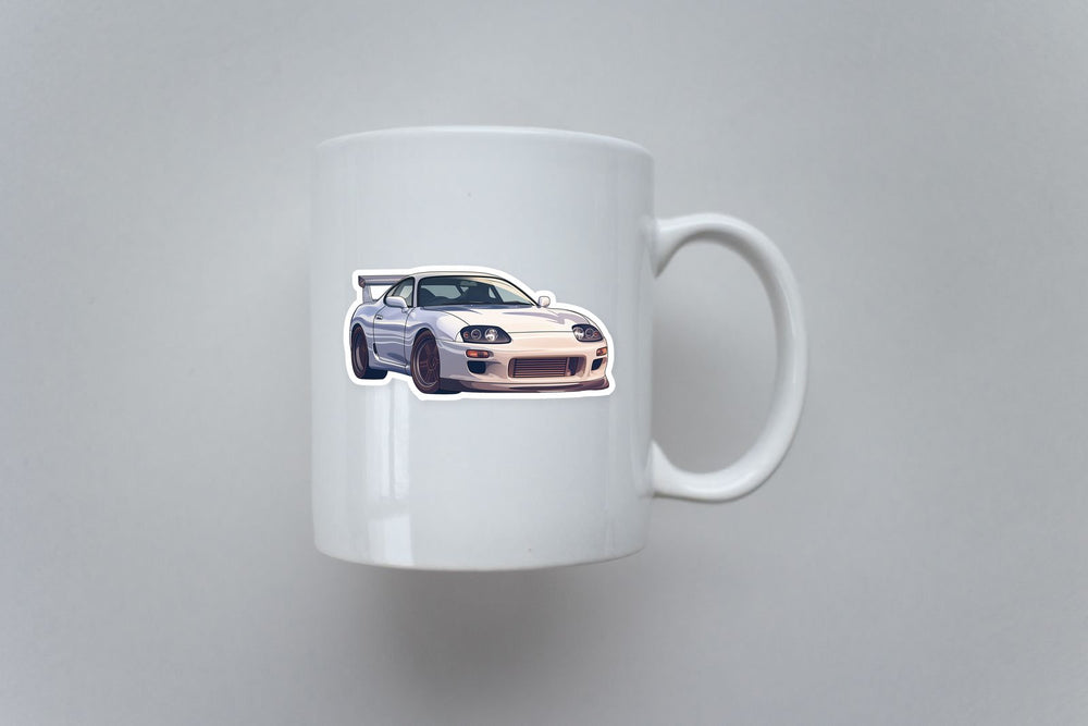 White Toyota Supra Car Sticker