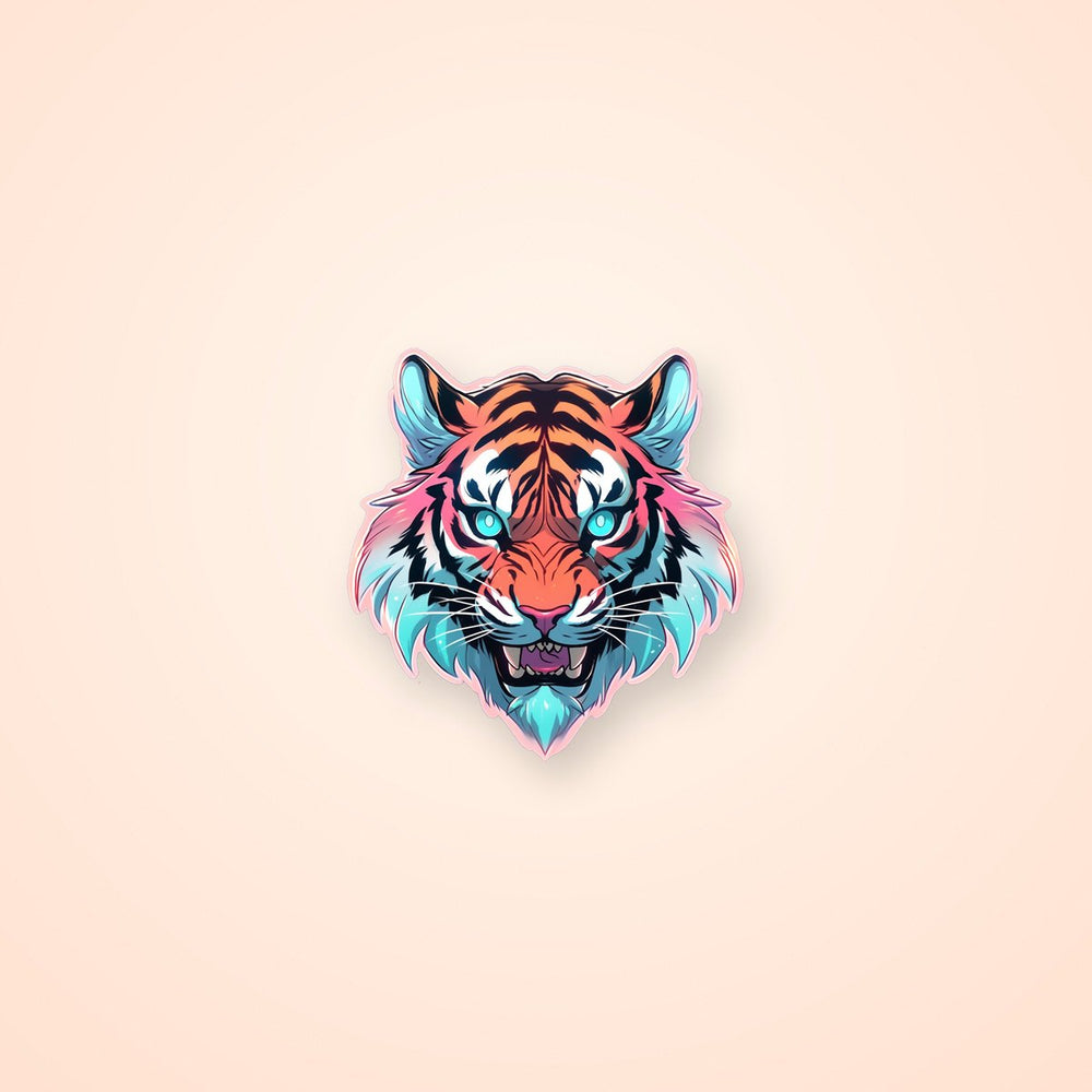 Aesthetic Tiger Head Pastel Sticker