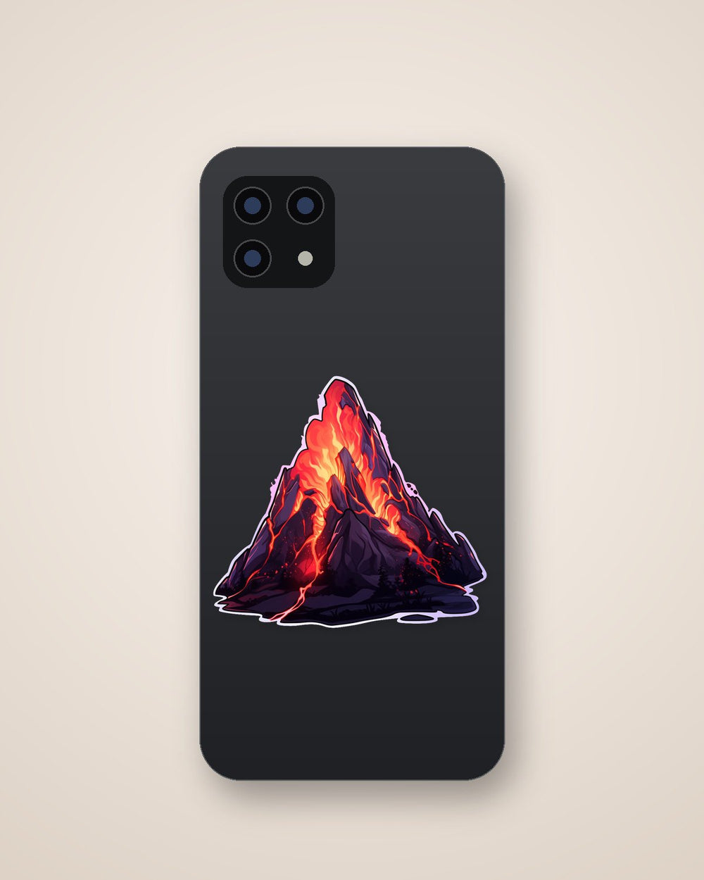 Volcano Spills Lava Art Sticker
