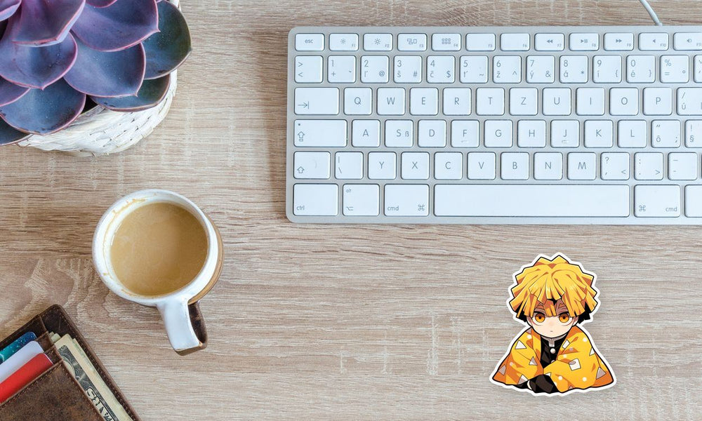 Pensive Chibi Zenitsu Sticker