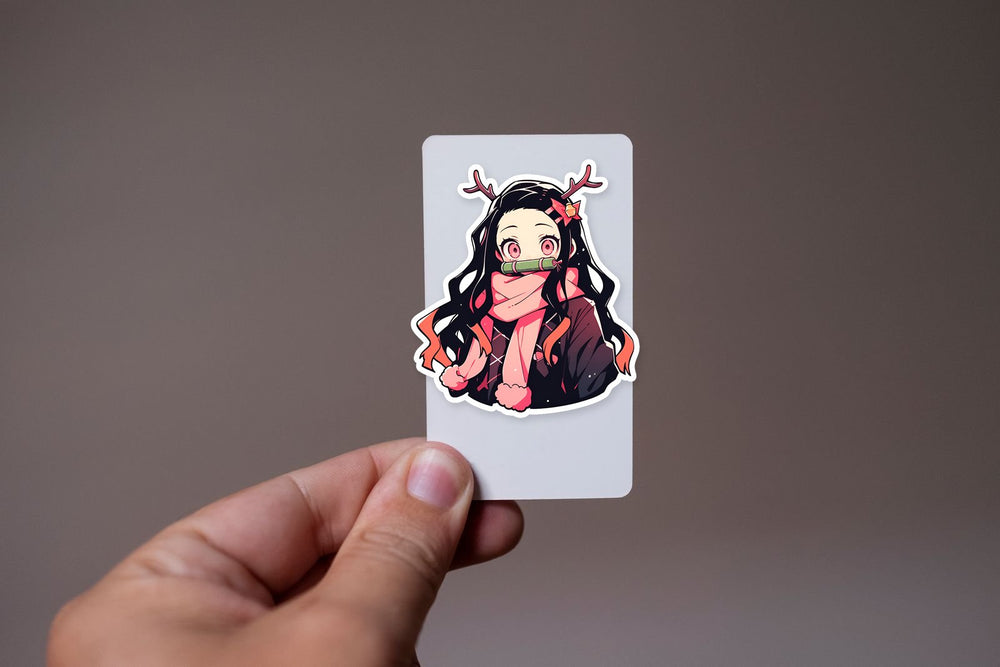 Christmas Nezuko with Reindeer Antlers Sticker