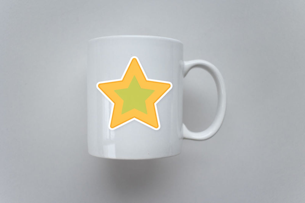 Yellow Cartoon Star Sticker