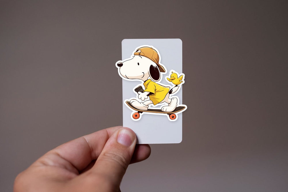 Snoopy Skateboarding with Woodstock Sticker