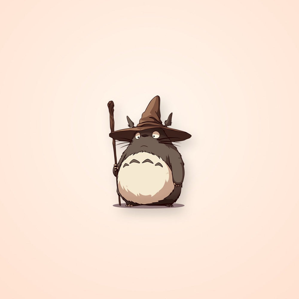 Funny Totoro Gandalf Hat Sticker