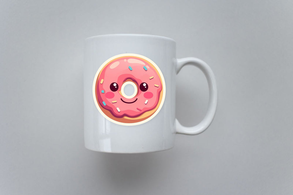 Pink Donut Kawaii Sticker