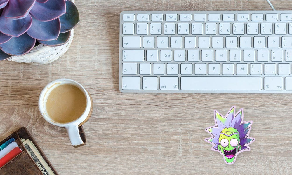 Funny Green Rick Sanchez Head Sticker