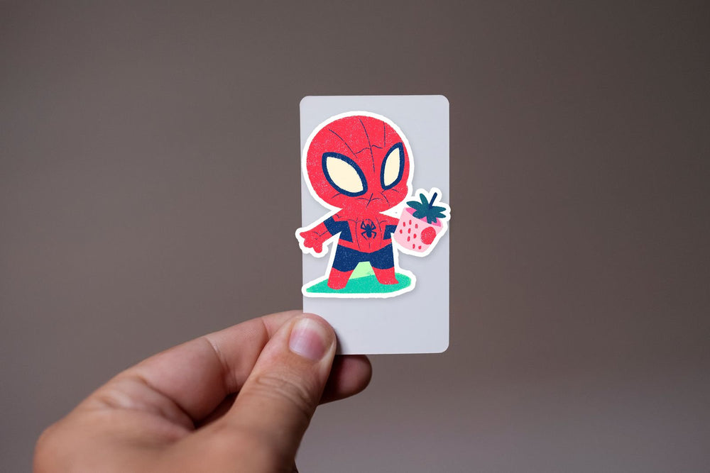 Kawaii Spider Man Strawberry Cup Sticker