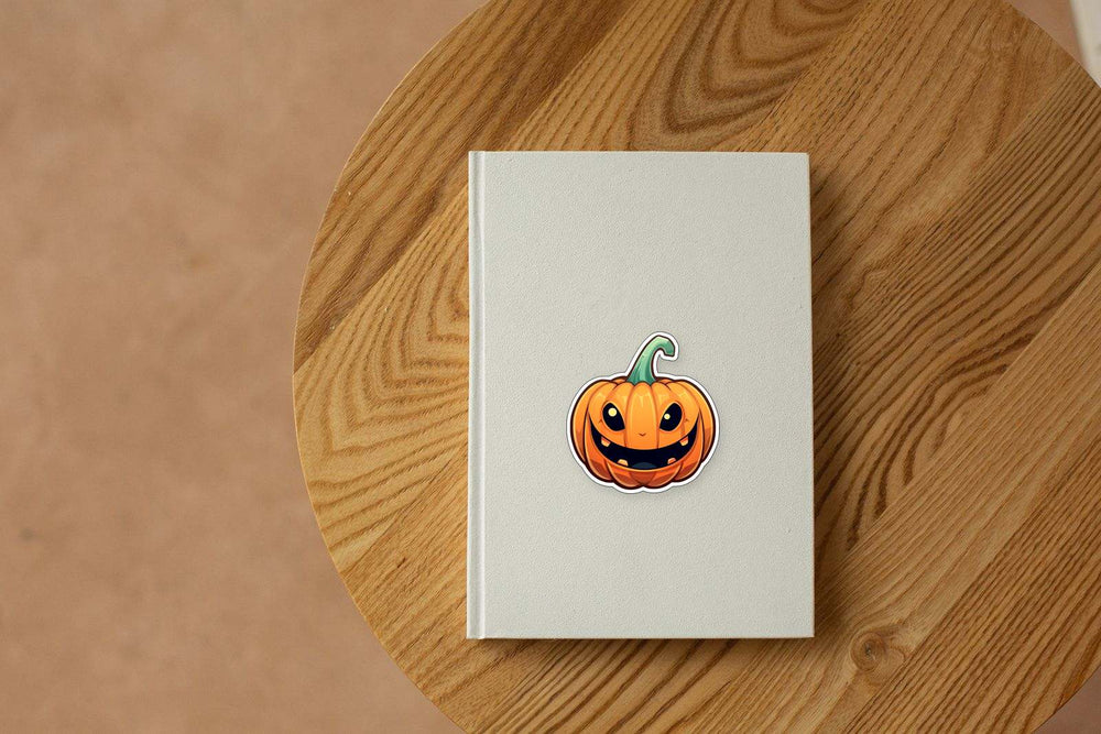 Funny Smiling Halloween Pumpkin Sticker