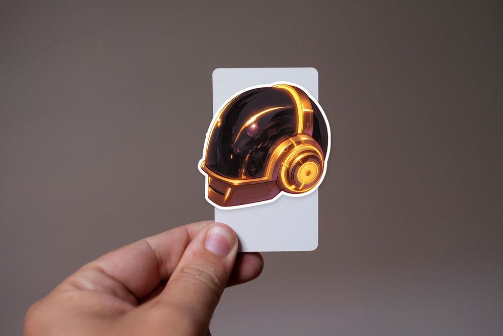Daft Punk Gold Helmet Sticker