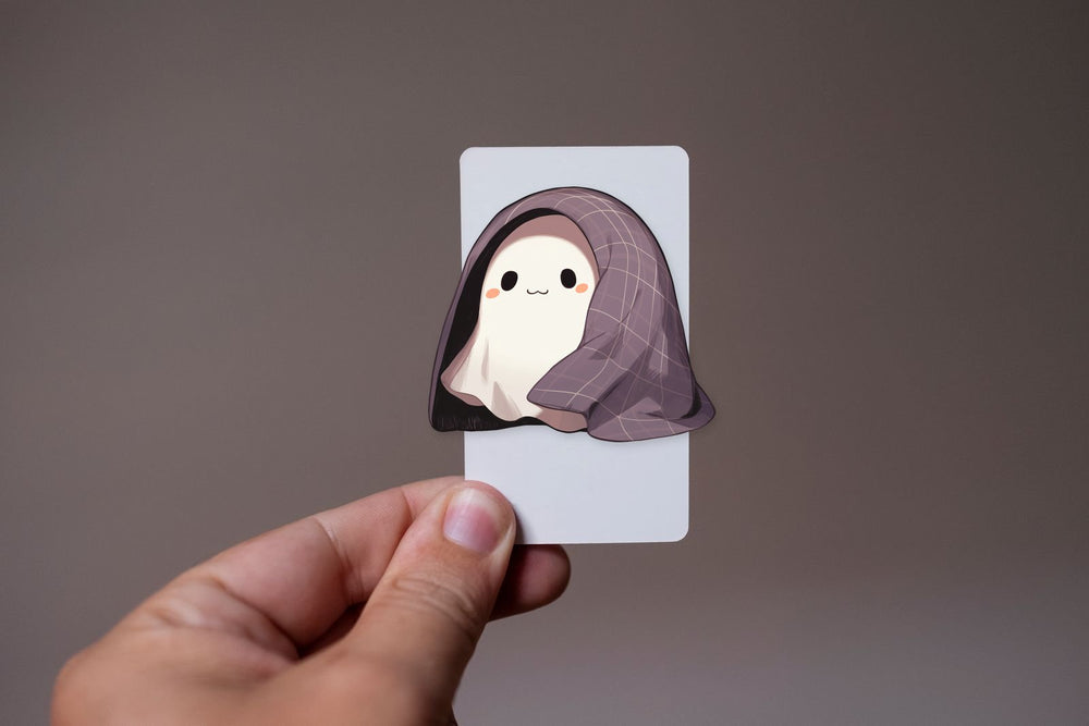 Cute Ghost Under Blanket Sticker
