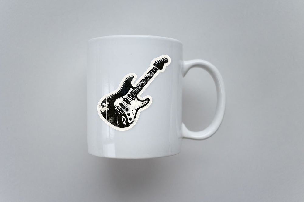 Grunge Electric Guitar Black Sticker