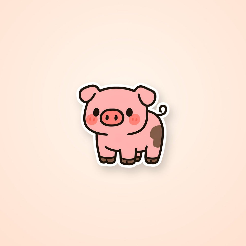 Minecraft Cute Pink Pig Sticker