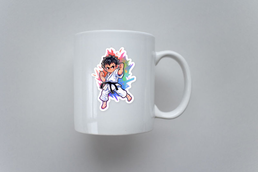 Serious Karate Guy Sticker