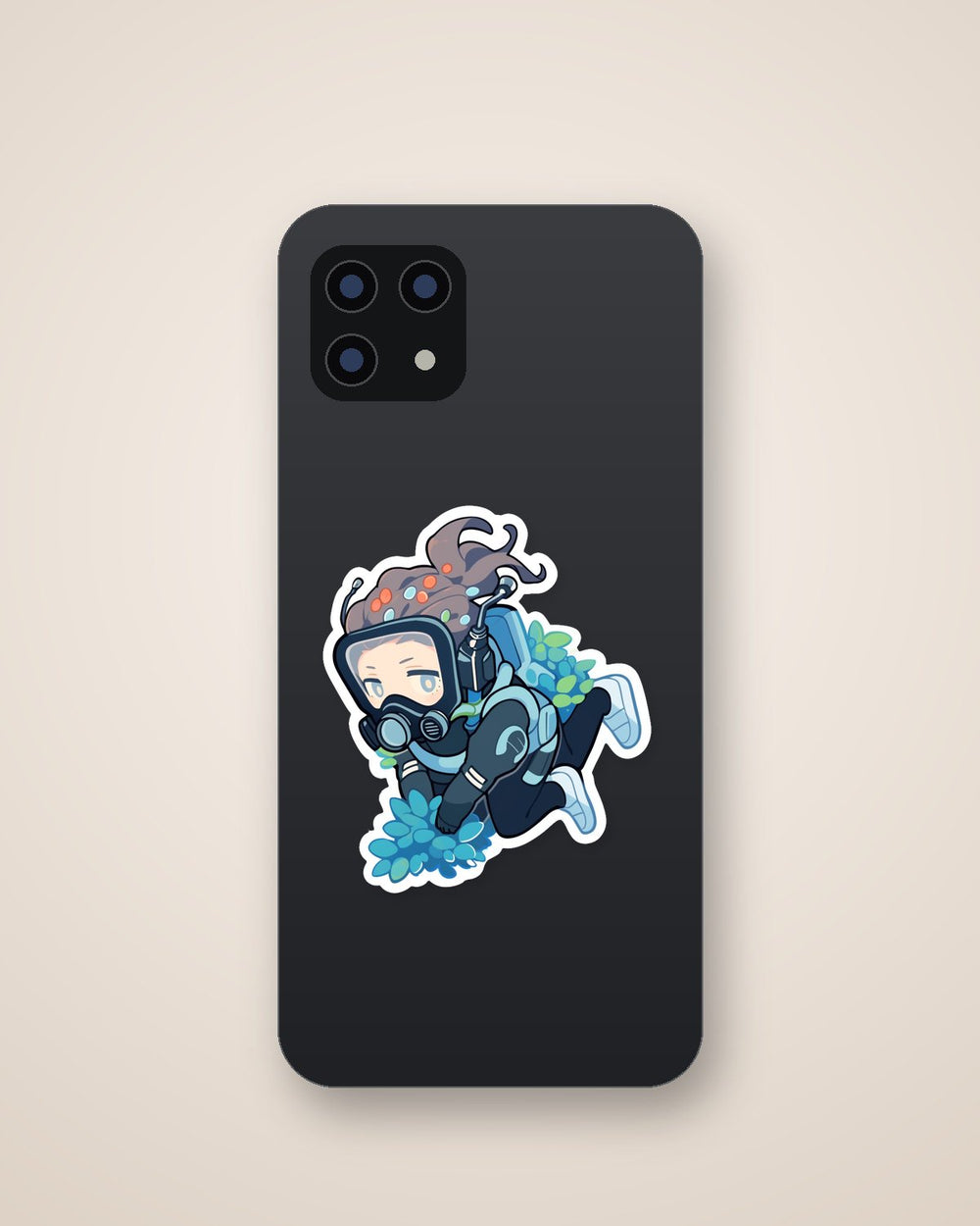 Cute Girl in an Underwater Suit Sticker