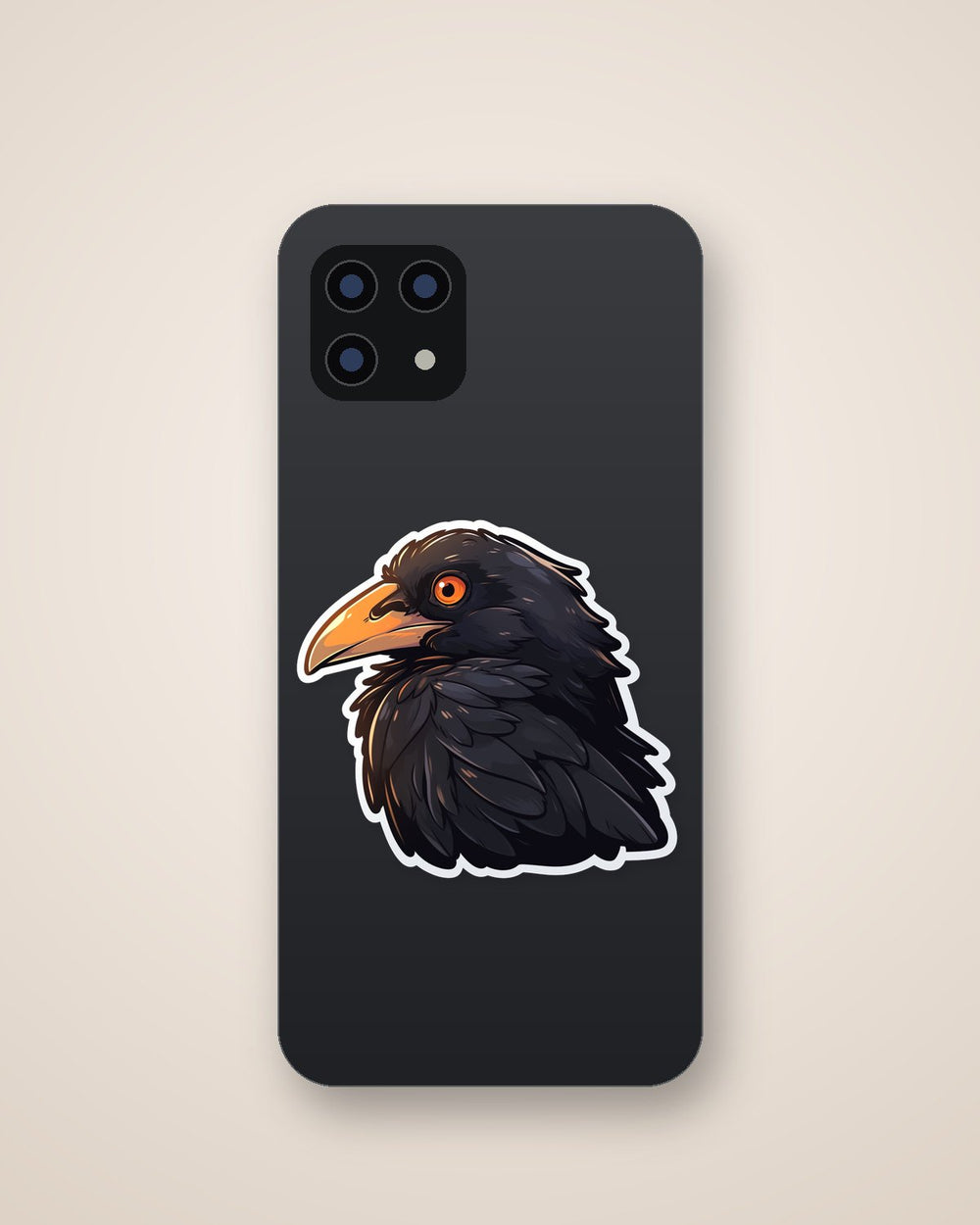 Halloween Crow with Orange Eye Sticker