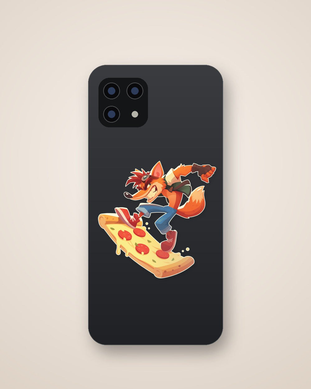 Crash Bandicoot Pizza Surfing Sticker
