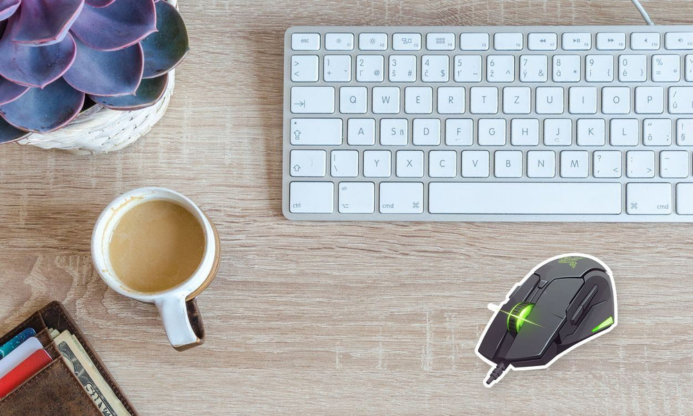Razer Style Gaming Mouse Green LED Sticker