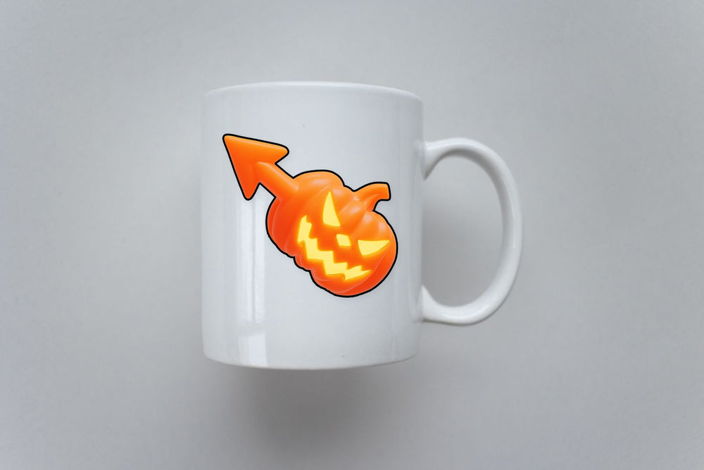 Pumpkin Arrow Glowing Halloween Sticker