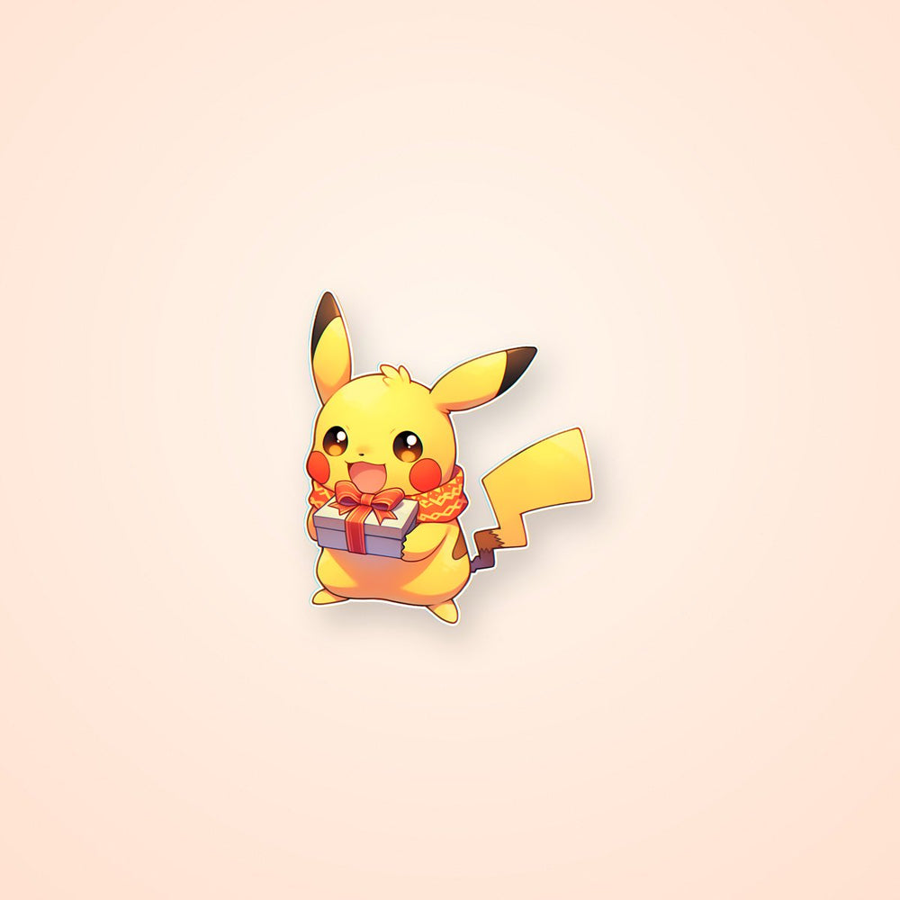 Pokemon Pikachu with Christmas Gift Sticker