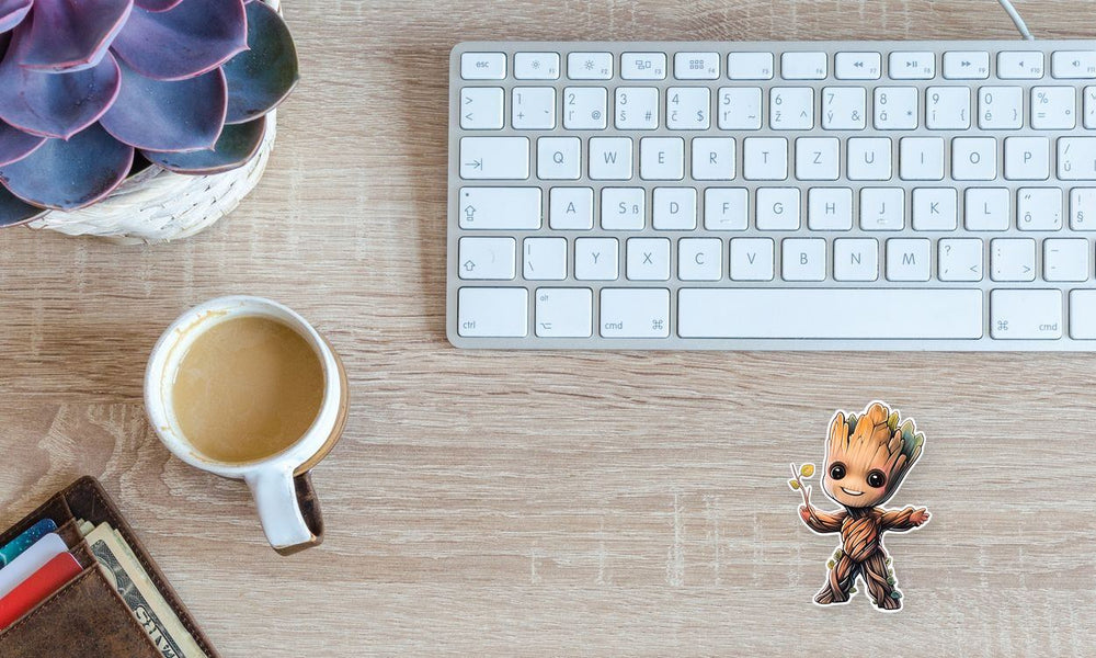 Cute Groot Smiling Marvel Sticker