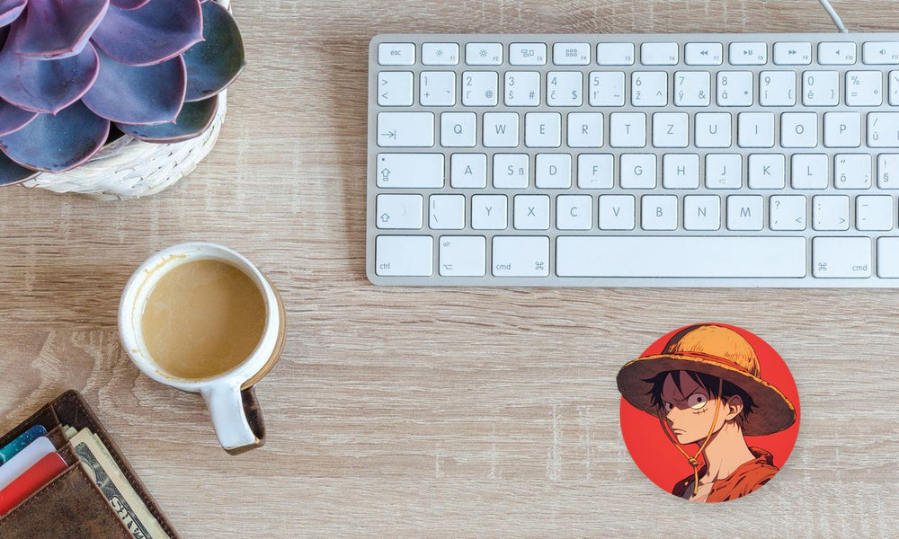 Luffy Straw Hat Red Background Sticker
