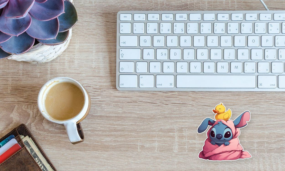 Stitch Duck Towel Sticker