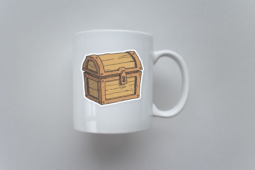 Wooden Treasure Chest Fantasy Sticker