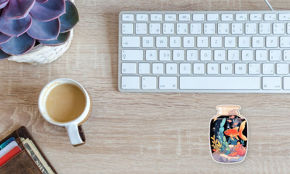 Aquarium Jar with Fishes Sticker