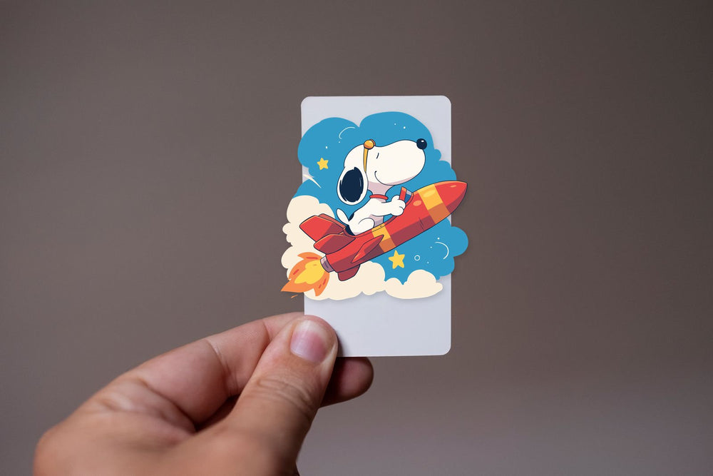 Snoopy Rocket Flying Sticker