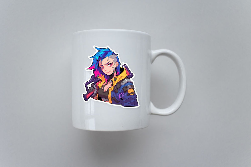 Cyberpunk Girl Warrior Sticker