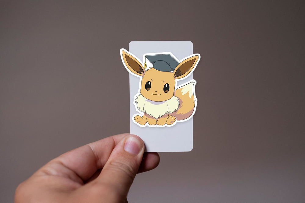 Graduation Eevee Pokemon Cute Sticker