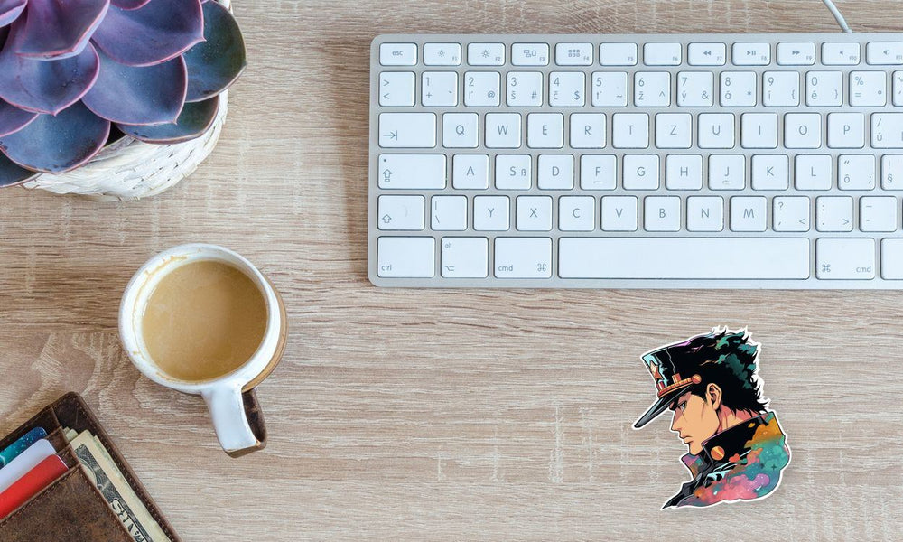 Aesthetic Multicolored Jotaro Kujo Sticker