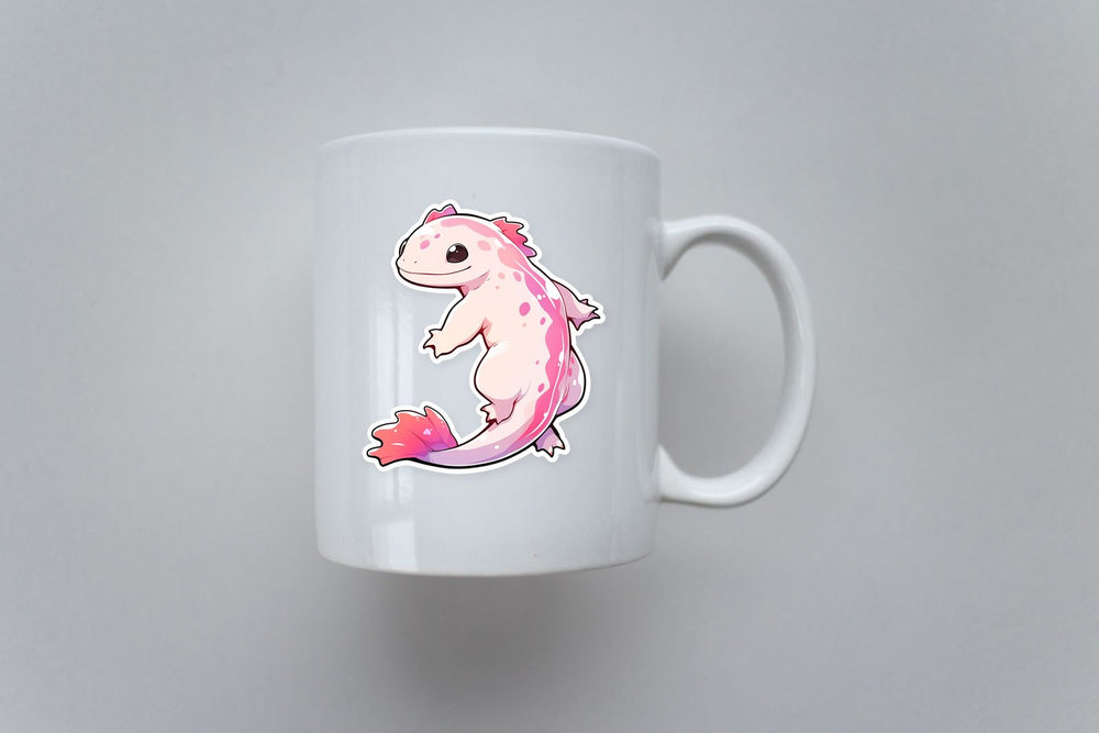 Pink Axolotl Aesthetic Sticker