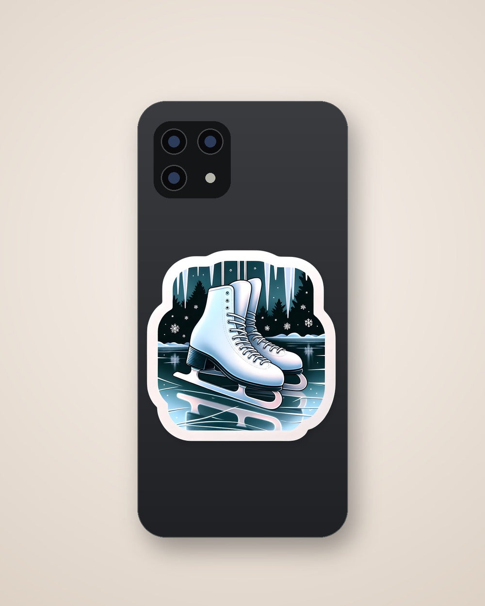 Ice Skates on Ice Winter Sticker