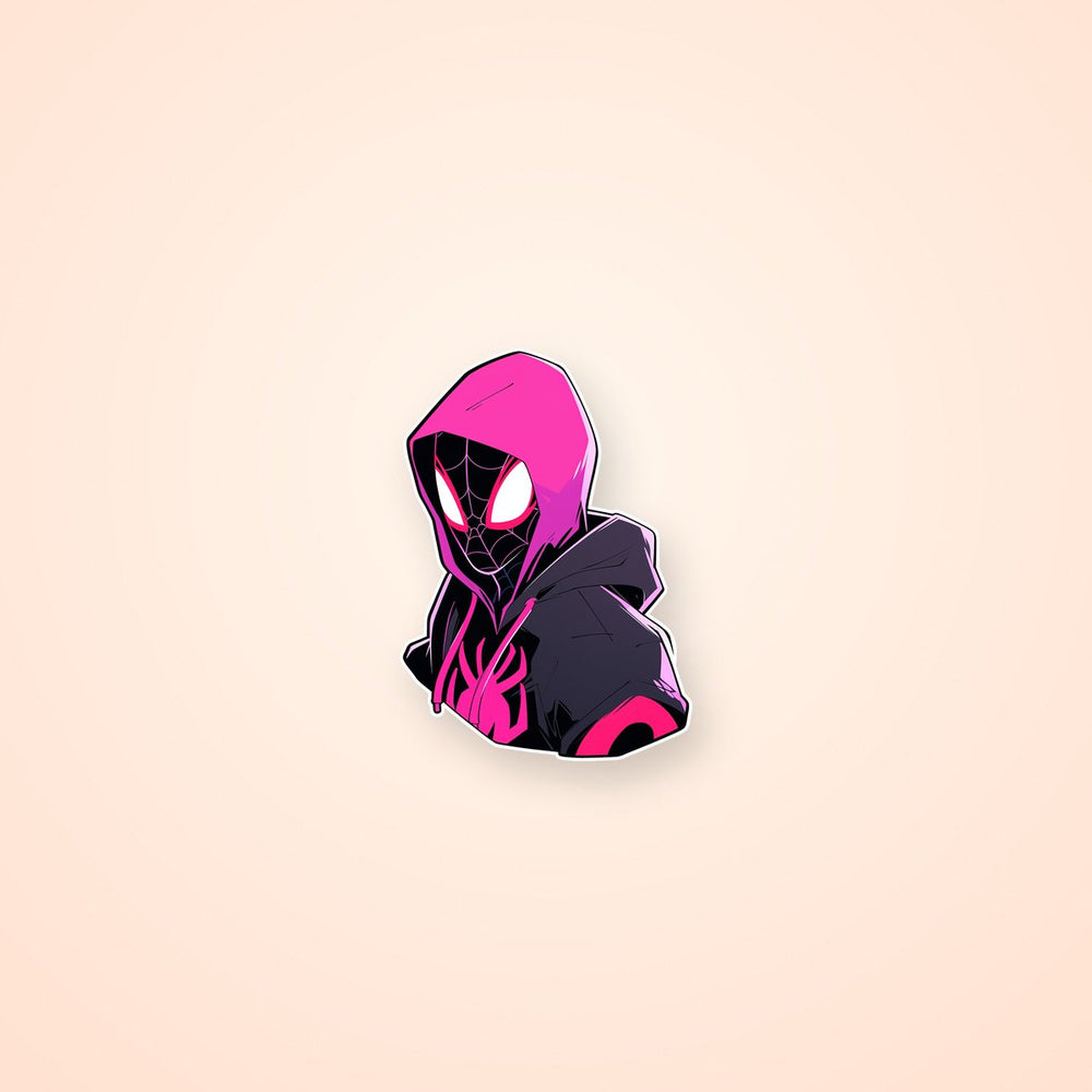 Miles Morales Bust Black & Pink Sticker
