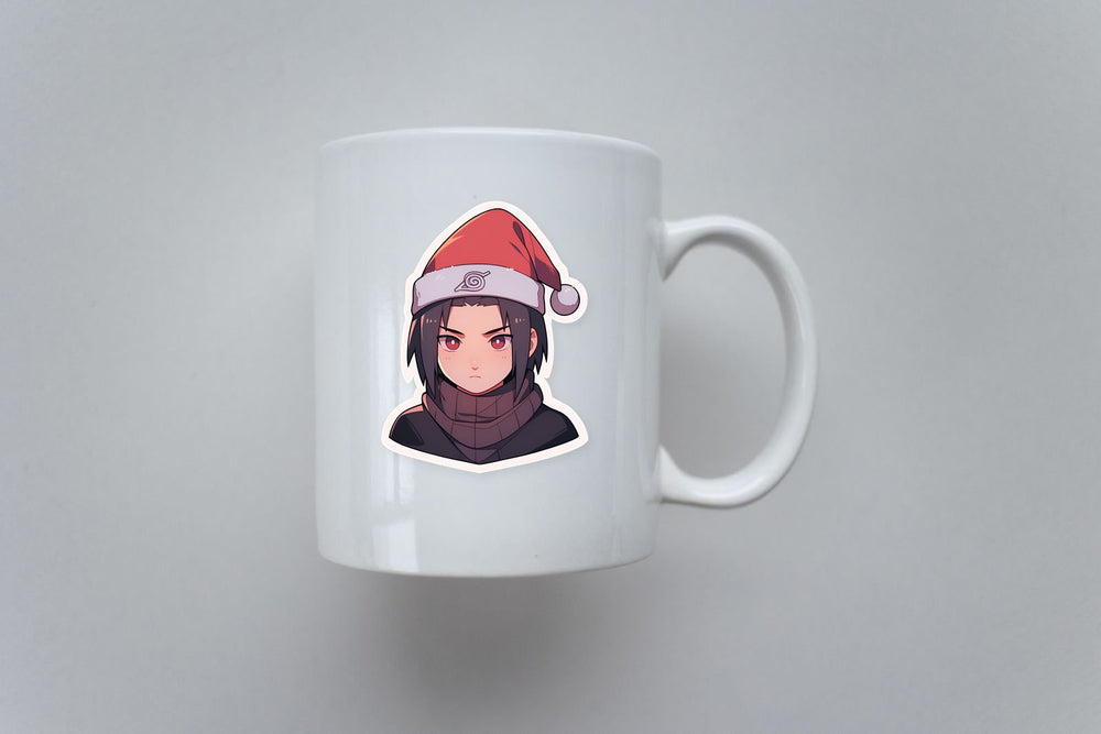 Itachi Uchiha Christmas Hat Sticker