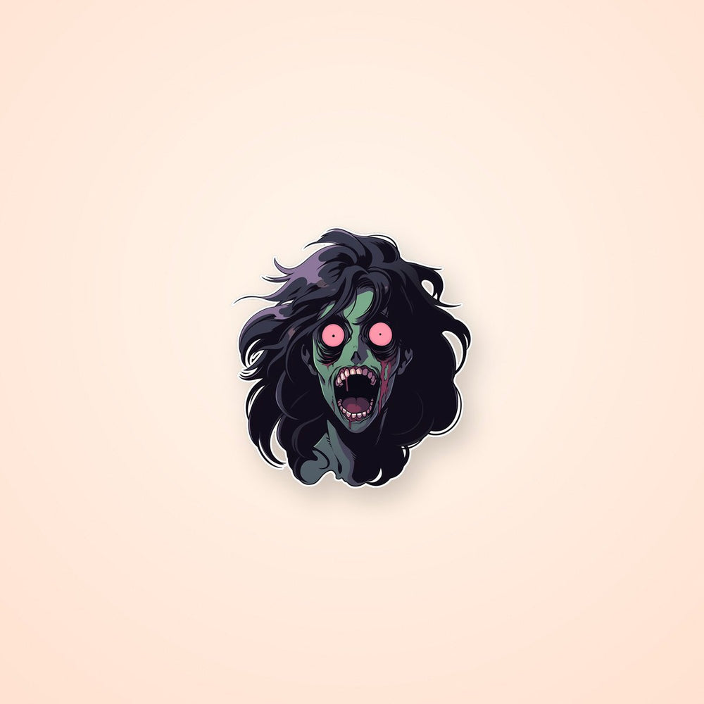 Halloween Scary Zombie Girl Sticker