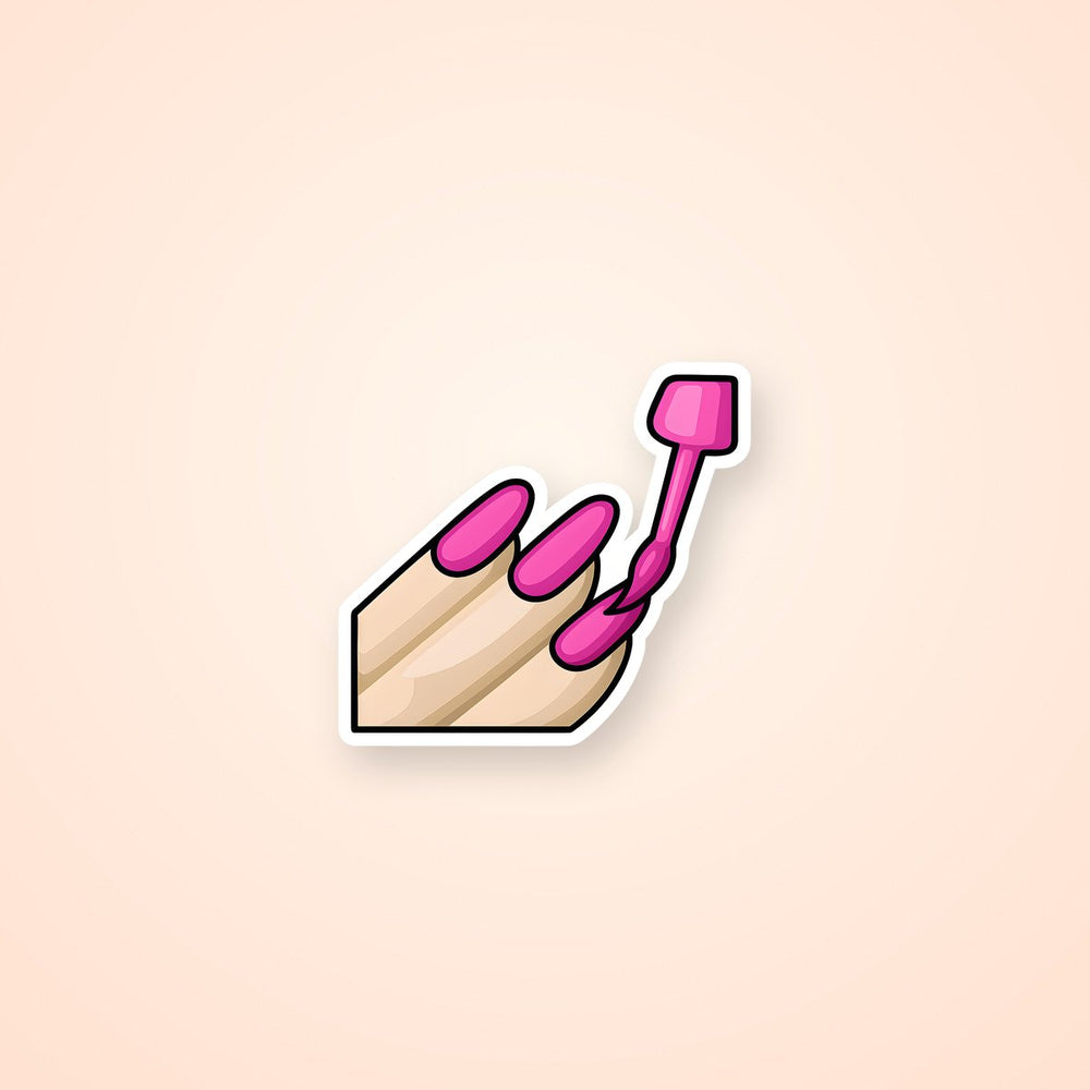 Baddie Pink Nail Polish Sticker