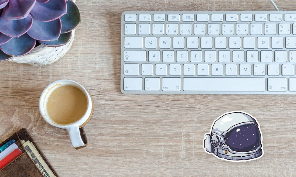 Cosmic Astronaut Helmet Sticker